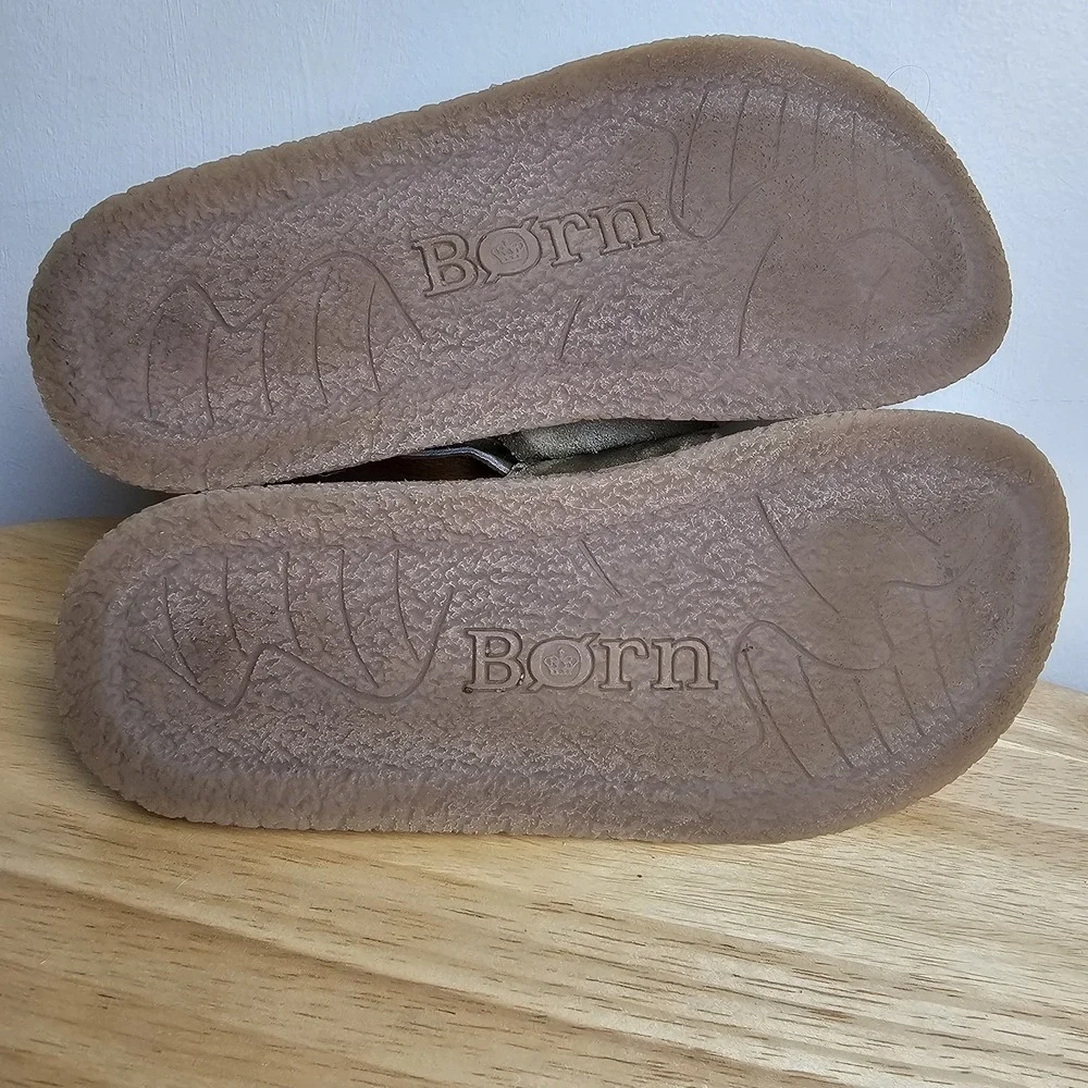 Born Womens Carah Suede Cut-Out Peep-Toe Slingback Sandals Olive Womens‎ Sz 9 M